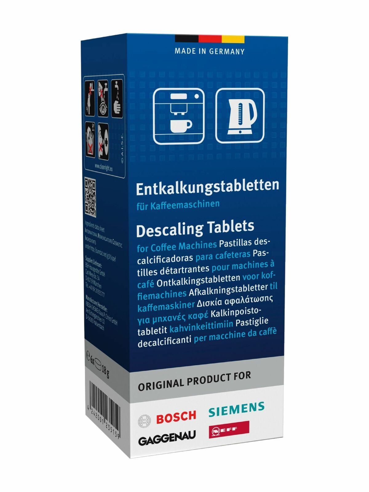Bosch Original Tassimo Descaling Tablets (1 Box of 6 Tablets)
