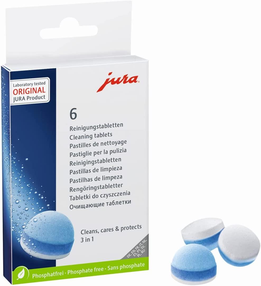 Jura 24225 Original 3 Phases 3-in-1 Coffee Machine Cleaning Tablets 6 Pack