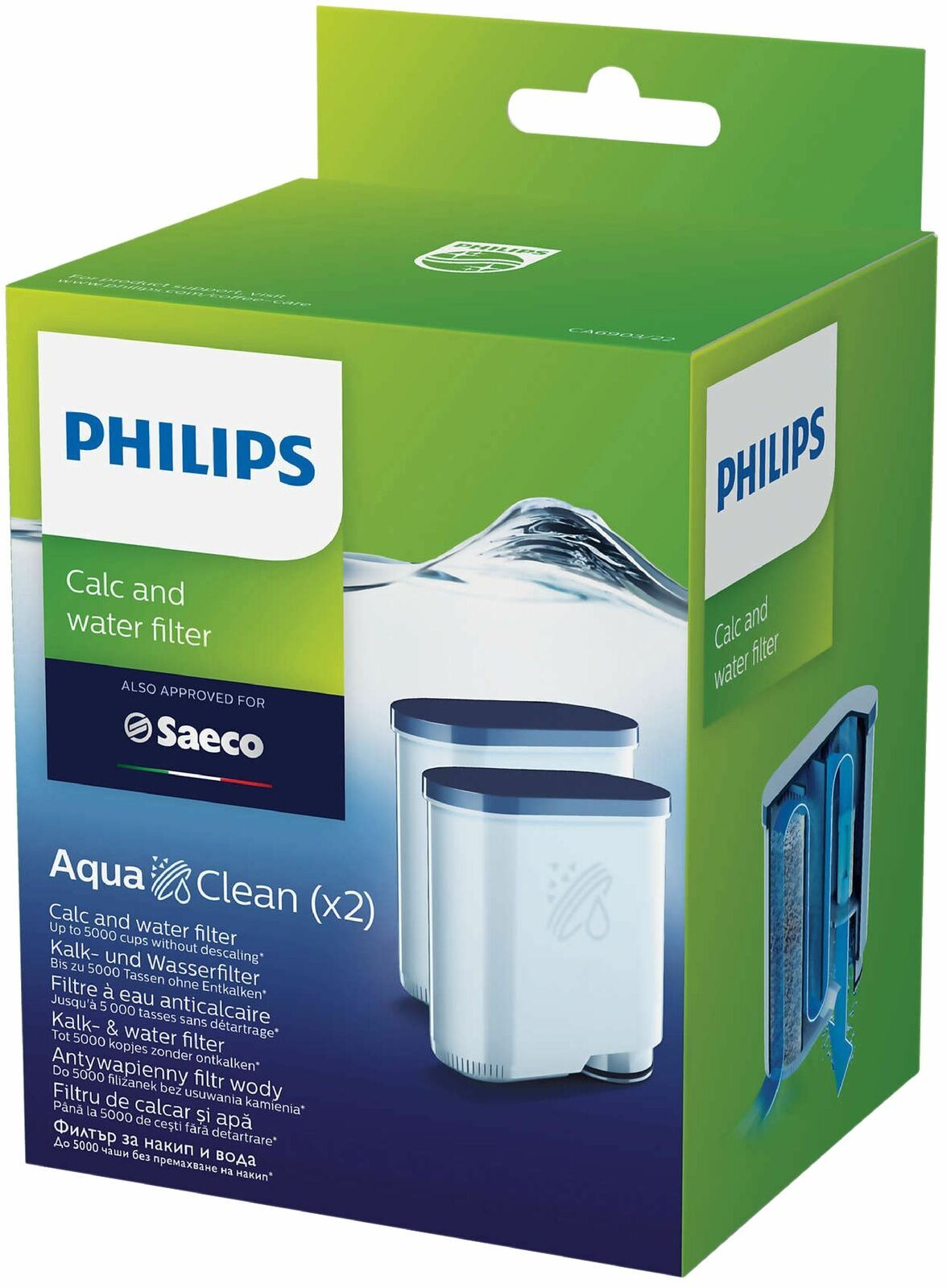 Philips CA6903/10 Limescale and Water Filter Saeco Espresso Machine - 2 Pack