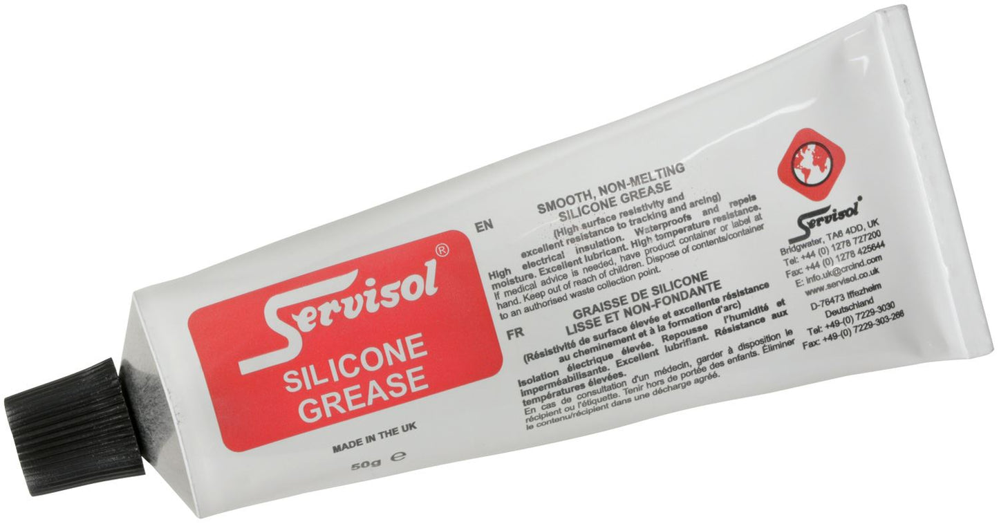 Servisol Silicone Grease Tube 50g Silicon Smooth Non Melting Water Repellent