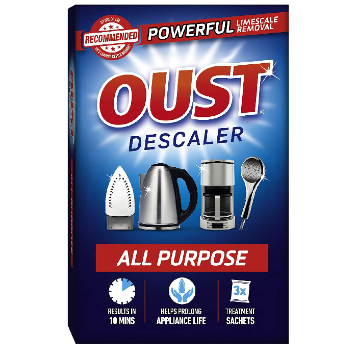 Oust Powerful All Purpose Descaler, Limescale Remover – Ideal for Kettles, Coffee Machines, Irons and Shower Heads (1 x 3 Sachets)